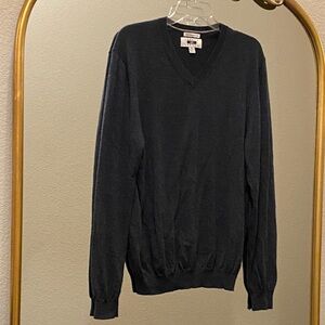 Joseph Abboud Men's Classic Black V-Neck 100% Merino Wool Sweater Size XL